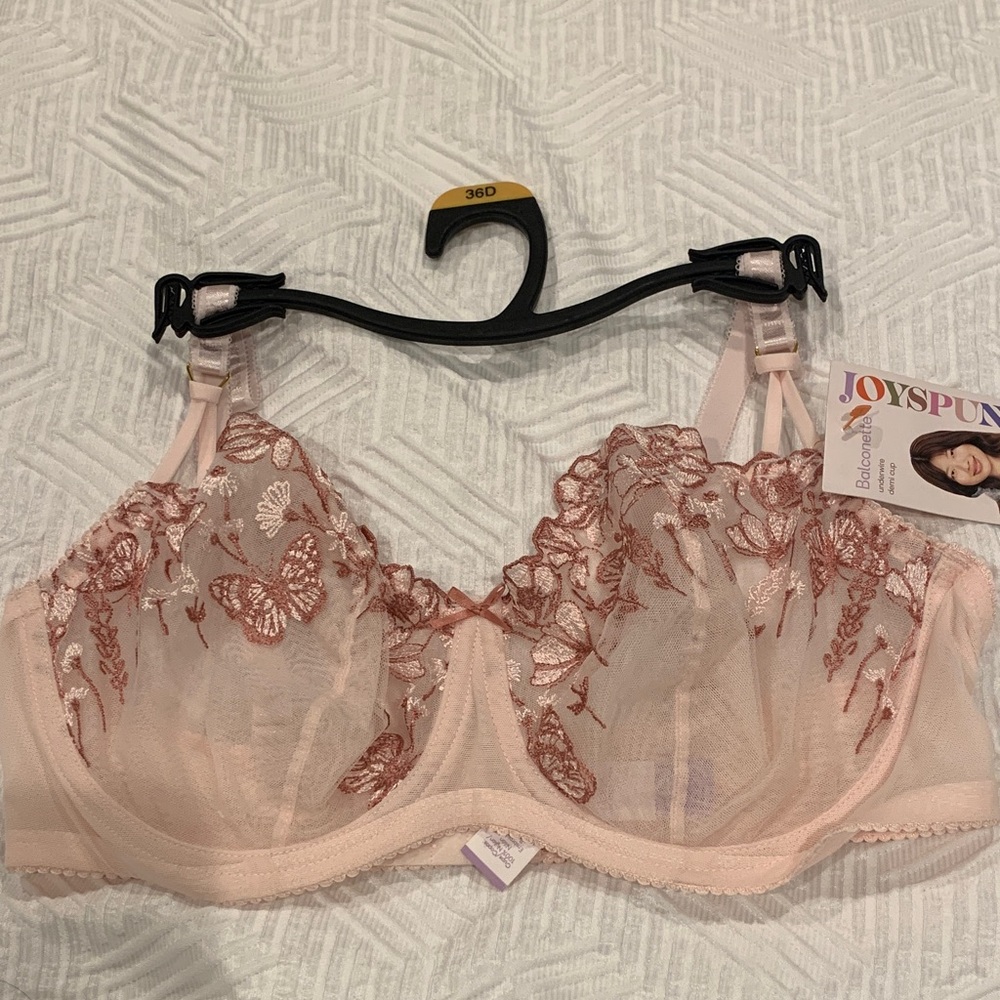 Joyspun Women's Blush Embroidered Bra